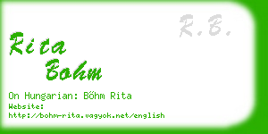 rita bohm business card
