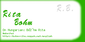 rita bohm business card